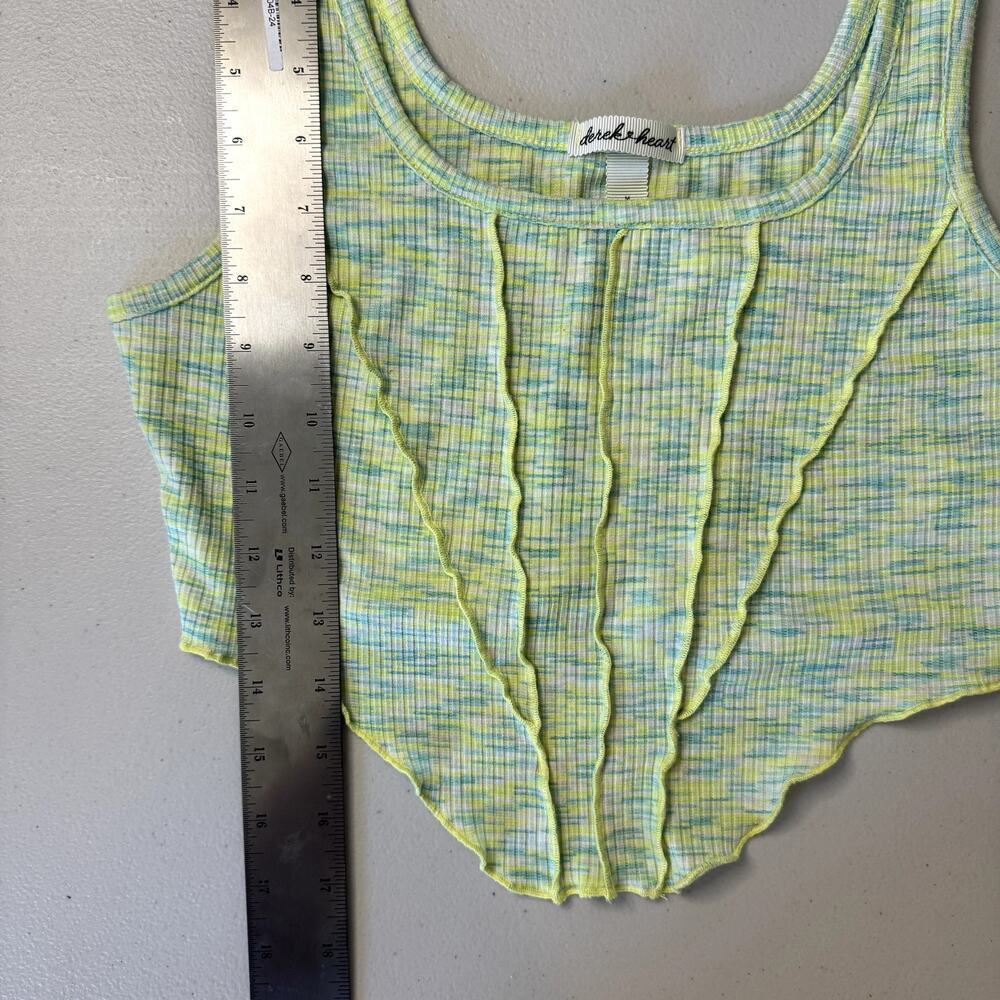 Derek Heart Women's Cropped Green Corset Tank Top Medium - Picture 5 of 5